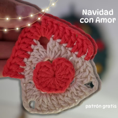 Patrón gratis: Casita navideña tejida a crochet
