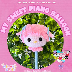 Patrón gratis: Globo Hello Kitty amigurumi