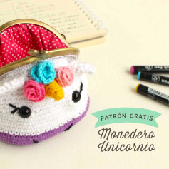 Patrón Gratis: Monedero Unicornio Amigurumi
