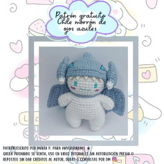 Patrón gratuito amigurumi: Cachorro tiburón de ojos azules