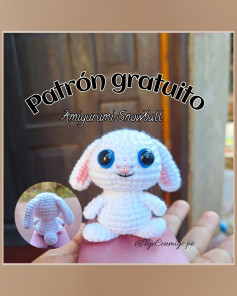 Patrón gratuito amigurumi conejito: Bola de nieve