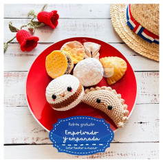 Patrón gratuito amigurumi: Empanada y Alfajor tejidos a crochet