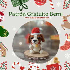 Patrón Gratuito amigurumi perrito navideño