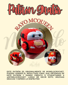 Patrón gratuito amigurumi Rayo McQueen