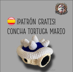 ¡Patrón gratuito! Concha tortuga Mario