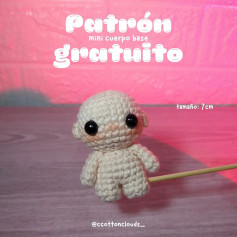 Patrón gratuito: Cuerpo mini amigurumi 7cm