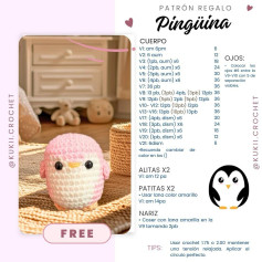 Patrón gratuito de amigurumi pingüino: guía paso a paso