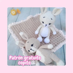 Patrón gratuito de conejito y manta