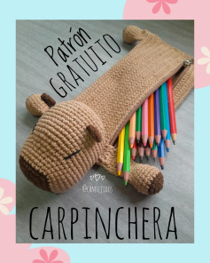 Patrón gratuito de estuche de lápices tejido a crochet