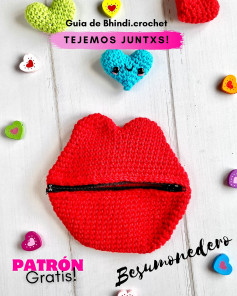 Patrón gratuito de monedero con forma de labios