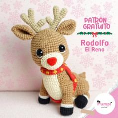 Patrón gratuito de Rodolfo el reno amigurumi