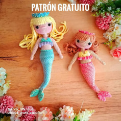 Patrón Gratuito: Dos Sirenas Amigurumi