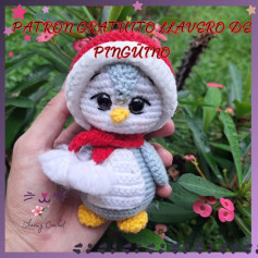 Patrón gratuito: Llavero Pingüino amigurumi