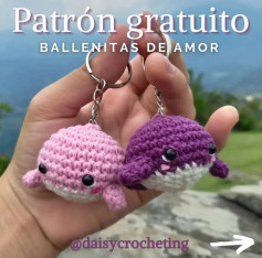 Patrón gratuito: Llaveros ballenitas amigurumi