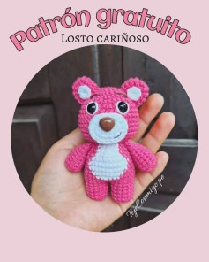 Patrón gratuito: Osito Cariñoso tejido a crochet