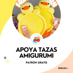 Patrón gratuito: Posavasos amigurumi de patitos