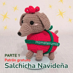 Patrón Gratuito: Salchicha Navideña Amigurumi, Parte 1