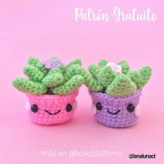 Patrón gratuito: Suculentas amigurumi tejidas a crochet