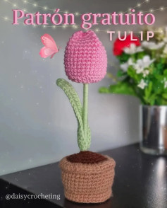 Patrón gratuito: Tulipán de ganchillo