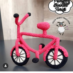 Pembe Bisiklet Amigurumi Şeması