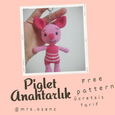 Piglet Anahtarlık Şablonu: Ücretsiz Tığ İşi Tarifi
