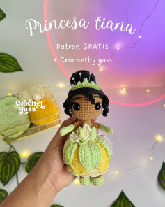 Princesa Tiana Amigurumi: Patrón de Crochet Gratis