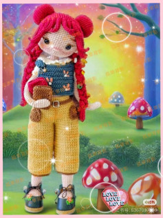 Renkli Amigurumi Bebek: El Yapımı Sevimli Kırmızı Saçlı Kız