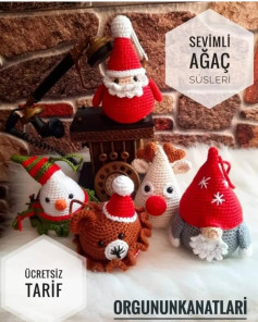 Sevimli Noel Ağacı Süsleri Tığ İşi Şeması Sevimli ağaç süsleri için ekranı kaydırınız. 👉