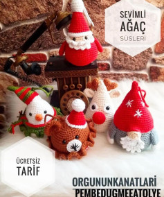 Sevimli Noel Ağacı Süsleri Tığ İşi Şeması