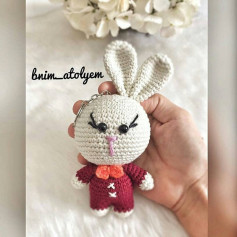 Sevimli Tavşan Anahtarlık Tığ İşi Şeması