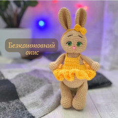 Схема вязання: милий кролик у сукні