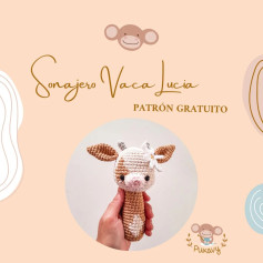 Sonajero Vaca Lucía: Patrón de Crochet Gratis