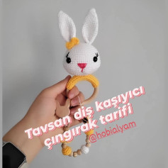 Tavşan diş kaşıyıcı çıngırak amigurumi tarifi