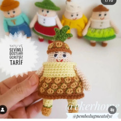 Tığ işi ananas bebek ve arkadaşları ücretsiz şeması