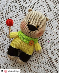 Tığ işi ayı amigurumi şeşeması