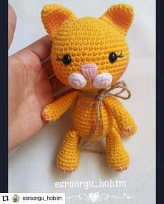 Tığ İşi Sevimli Kedi Şeması
