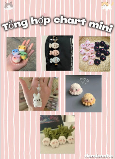 Tổng hợp chart móc mini: cá, ếch heo, bạch tuộc, thỏ