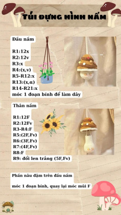 túi đựng hình nấm, donut heo, fish (cá)