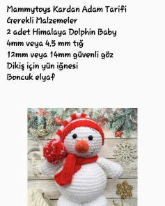Türkçe: Sevimli Kardan Adam Amigurumi Tığ işi Şeması