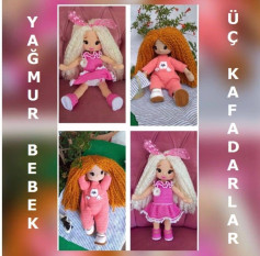 Üç Kafadar Bebekler Tığ İşi Şeması
