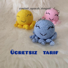 Ücretsiz Ahtapot Anahtarlık Tığ İşi Tarifi
