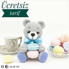 Ücretsiz amigurumi ayı modeli Tontiş Ayıcık