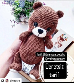 Ücretsiz amigurumi ayı tarifi.