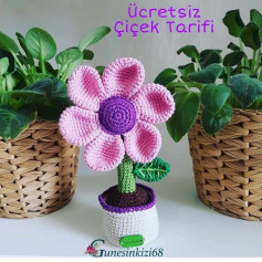 Ücretsiz Amigurumi Çiçek Yapımı Şeması