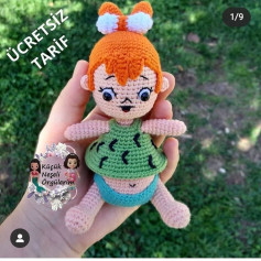 ÜCRETSİZ AMIGURUMI ÖRNEĞİ: PEMBE TAŞ DEVİR KIZI