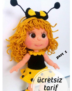 Ücretsiz Arı Kız Bebek Amigurumi Tarifi - Bölüm 1