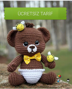ÜCRETSİZ AYI VE ARILAR AMIGURUMI TARİFİ