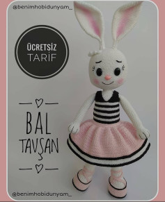 Ücretsiz Bal Tavşanı Amigurumi Tığ İşi Şeması