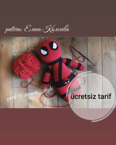 Ücretsiz Deadpool Amigurumi Tığ İşi Tarifi