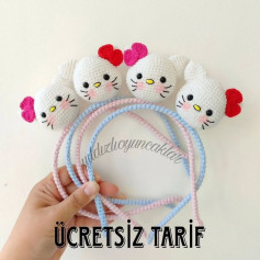 Ücretsiz Hello Kitty Saç Bandı Tığ İşi Tarifi